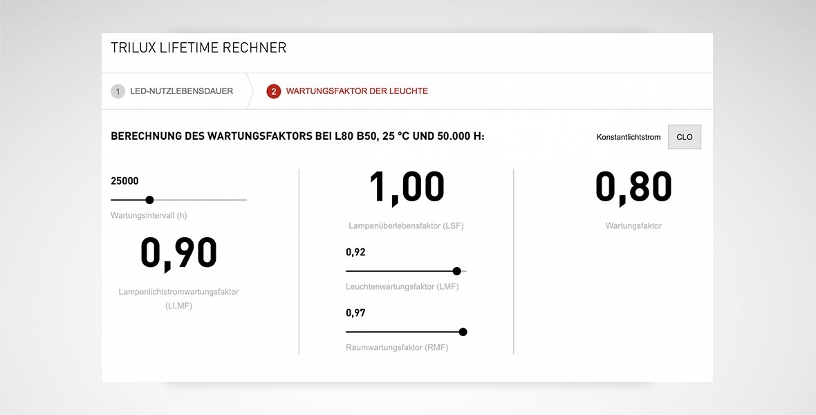 TRILUX Online-Lifetime-Rechner